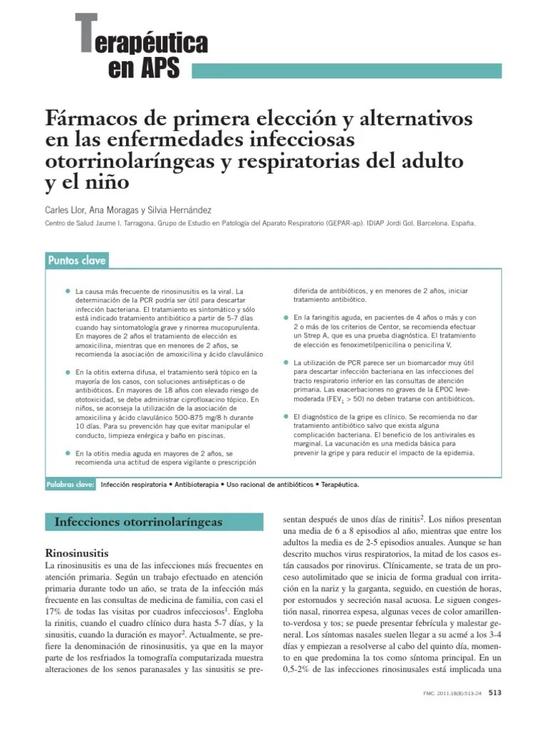 Farmacos De Primera Eleccion Y Alternativos En Las Enfermedades