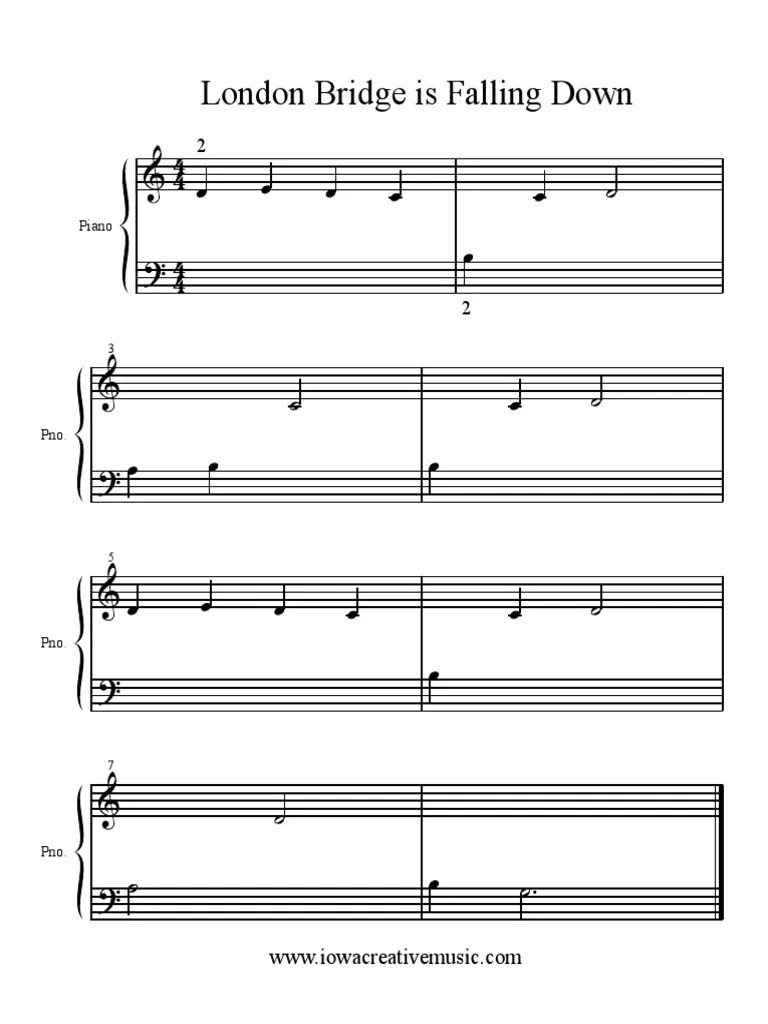 London Bridge Is Falling Down Piano PDF