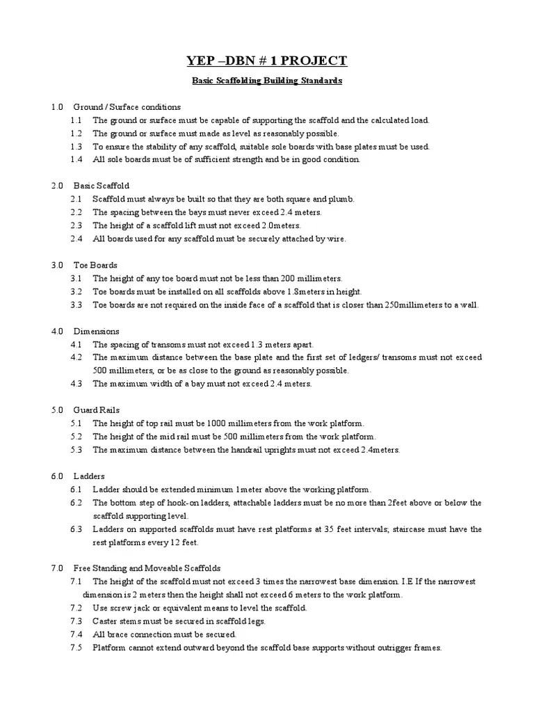 ABB Scaffold Competent Test PDF Scaffolding Nature