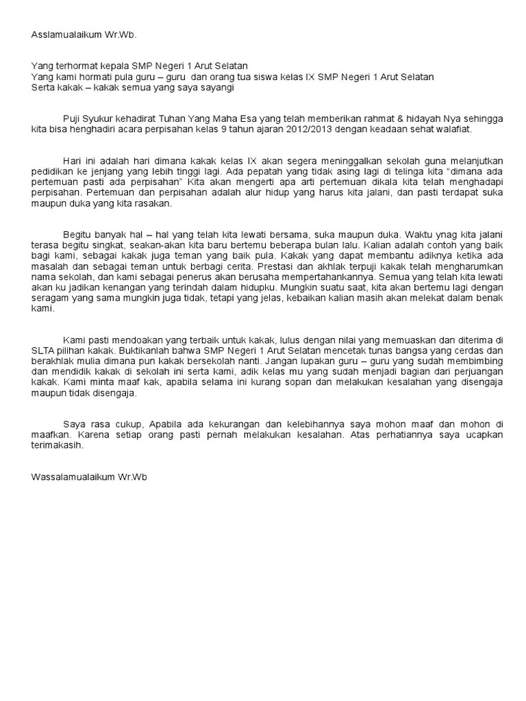 Kesan &amp; Pesan Perpisahan | PDF