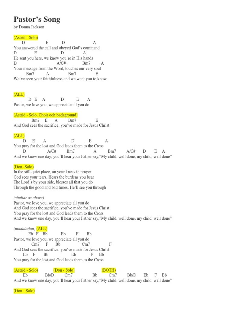 Pastor’s Song Lyrics Religious Belief And Doctrine Theology