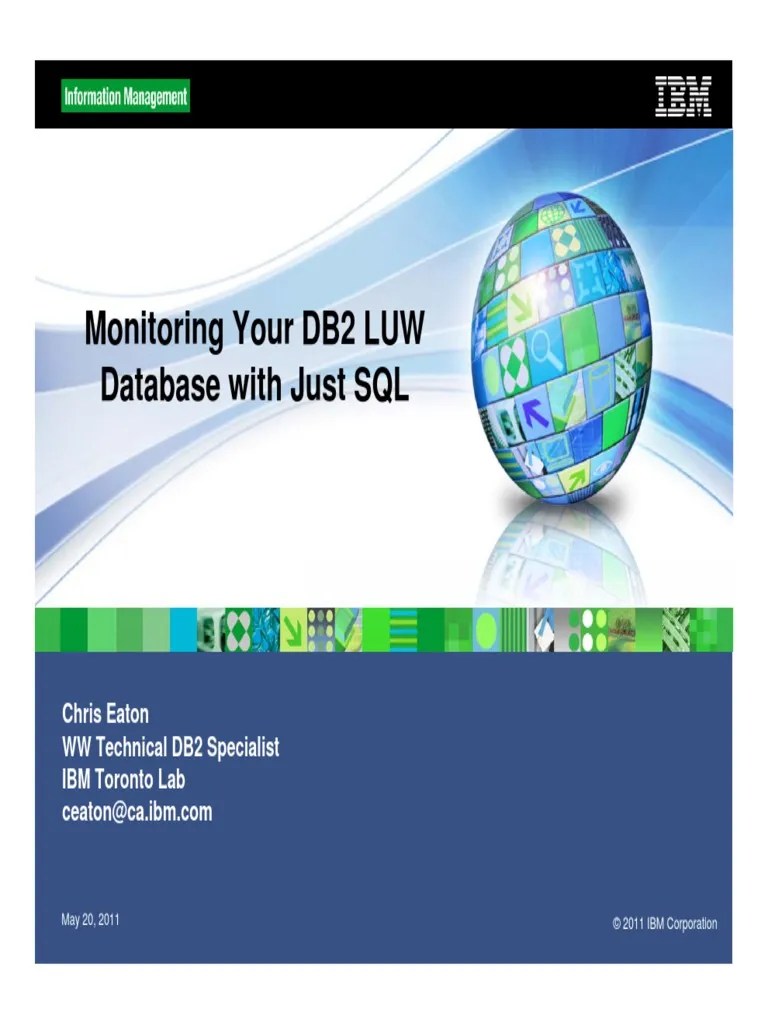 Monitoring Your DB2 LUW Database With Just SQL Ibm Db2 Sql Prueba