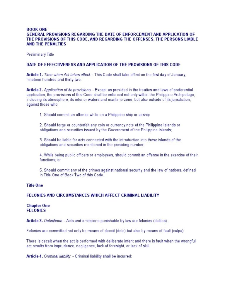 Revised Penal Code 110 Crimes Crime & Justice