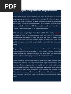 B. Melengkapi Dialog Teks Drama Dengan Peribahasa | PDF