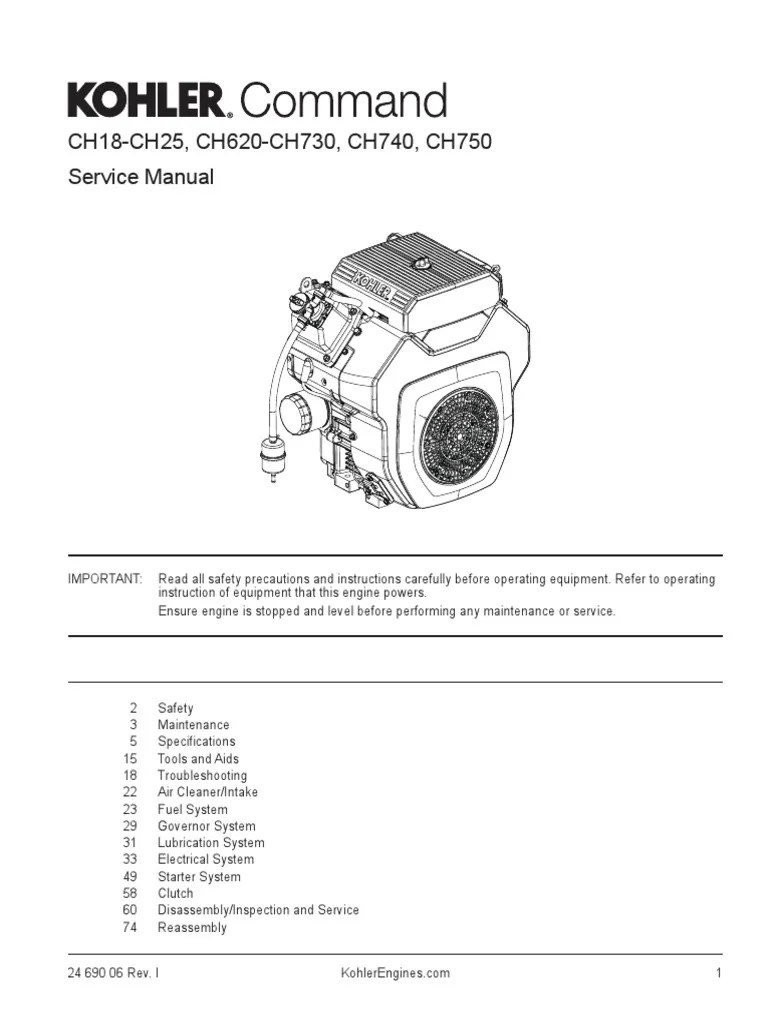 Kohler 14RESA Generator Engine Service Manual (CH740) Carburetor