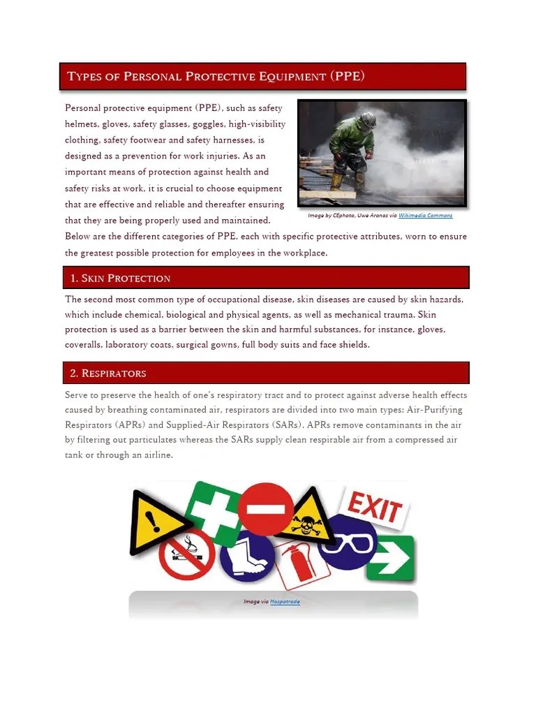 Types of PPE PDF