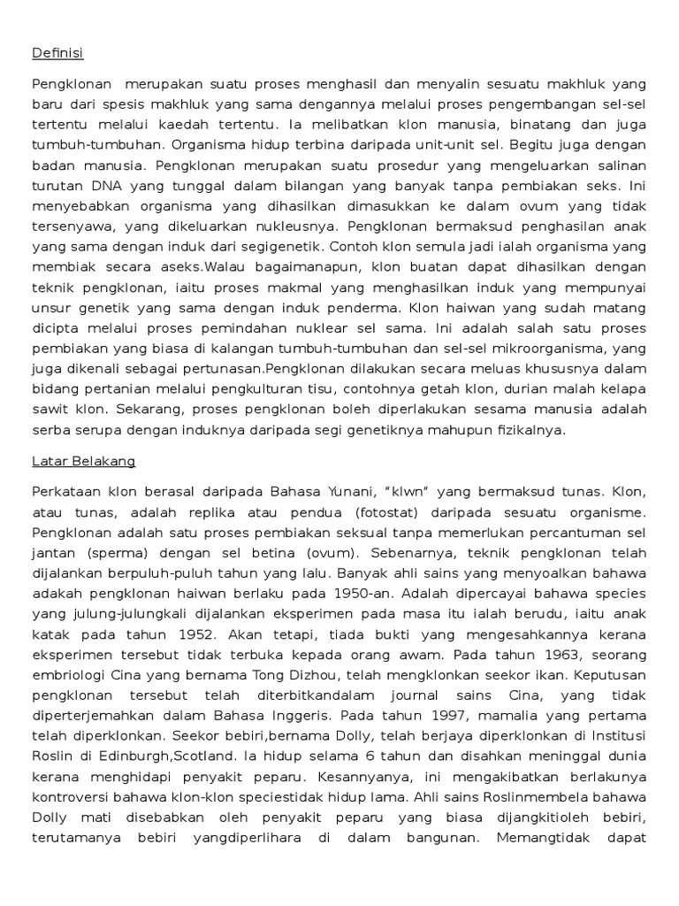 Pengklonan Manusia | PDF