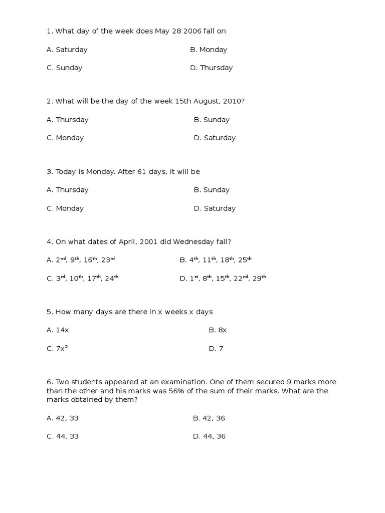 Aptitude Question Paper Clock Interest