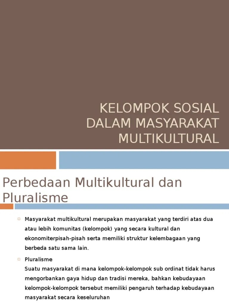 Presentasi Sosiologi: Kelompok Sosial Dalam Masyarakat Multikultural