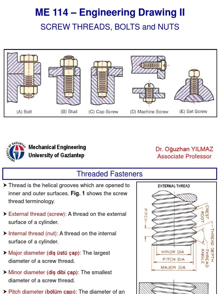 SCREW THREADS, BOLTS and NUTS.pdf Screw Joining