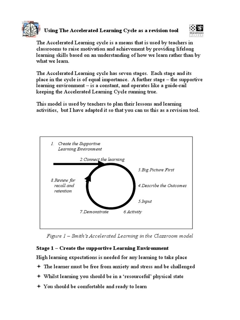 Using The Accelerated Learning Cycle As A Revision Tool PDF Memory Learning