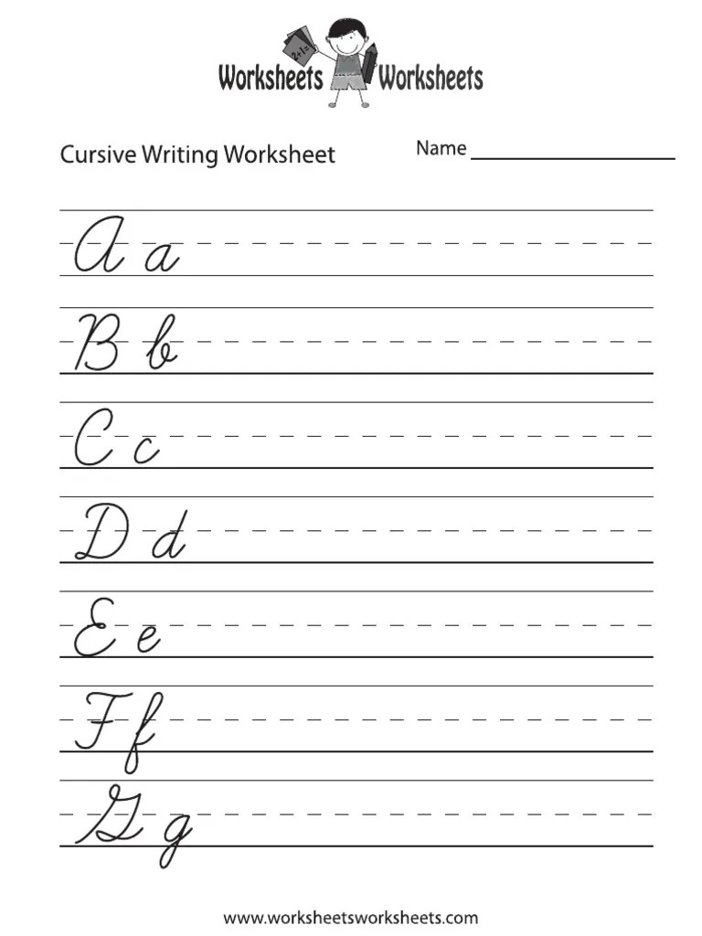 Practice Cursive Writing Worksheet PDF PDF
