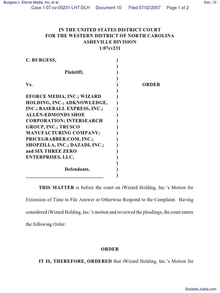 Extension Of Time To File Answer Or Otherwise Respond To The Complaint