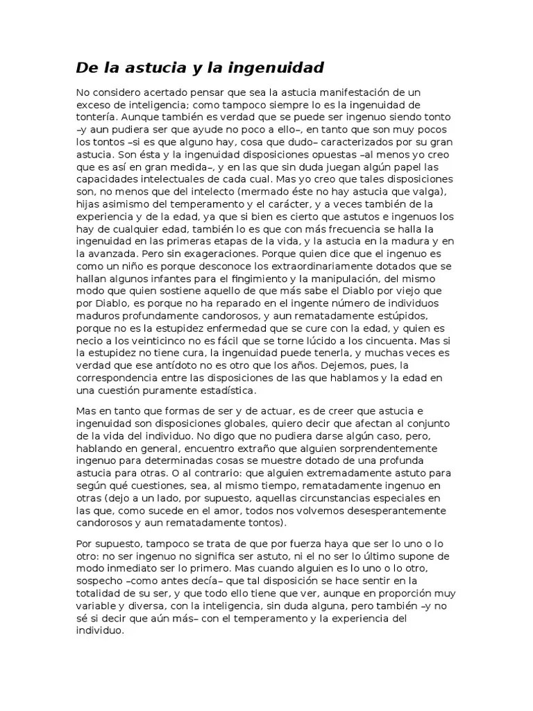De La Astucia y La Ingenuidad PDF Moralidad Immanuel Kant
