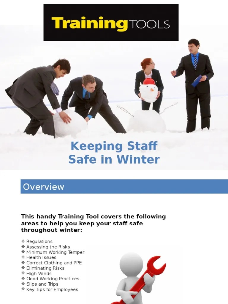 Winter Safety Toolbox Talk PDF Hypothermia Weather