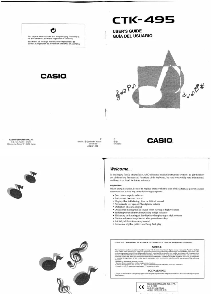 Manual Casio Ctk 495
