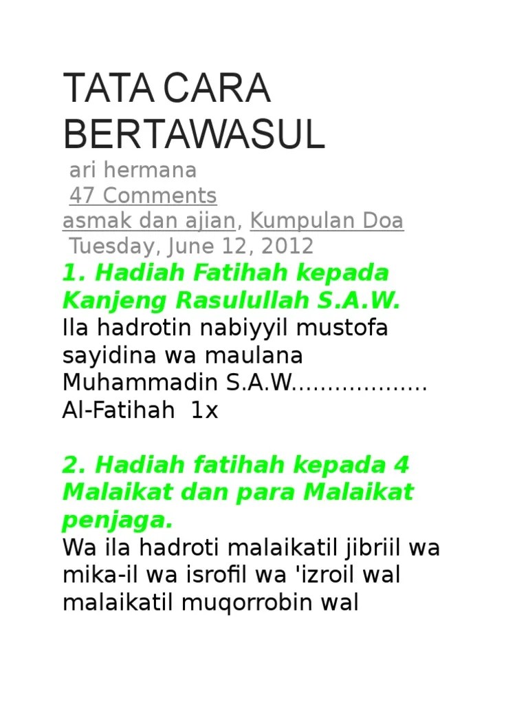 Tata Cara Bertawasul | PDF