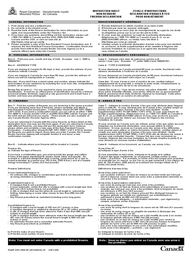 909RCMP 5589 CanadaEng Non Resident Firearms Declaration PDF