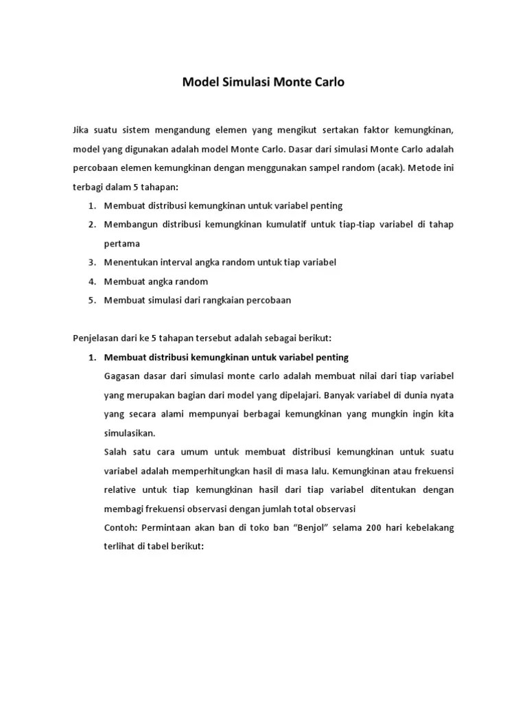 Model Simulasi Monte Carlo