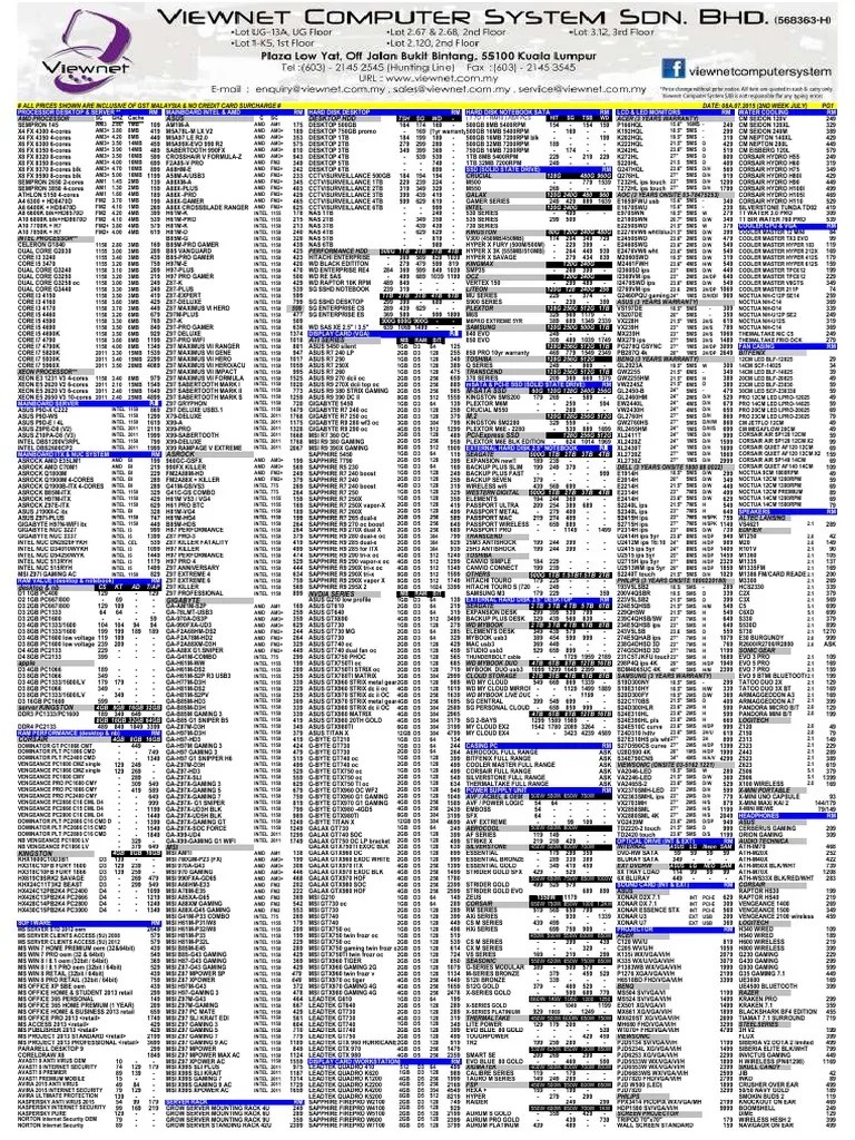 PC Hardware Price List PDF Secure Digital Advanced Micro Devices