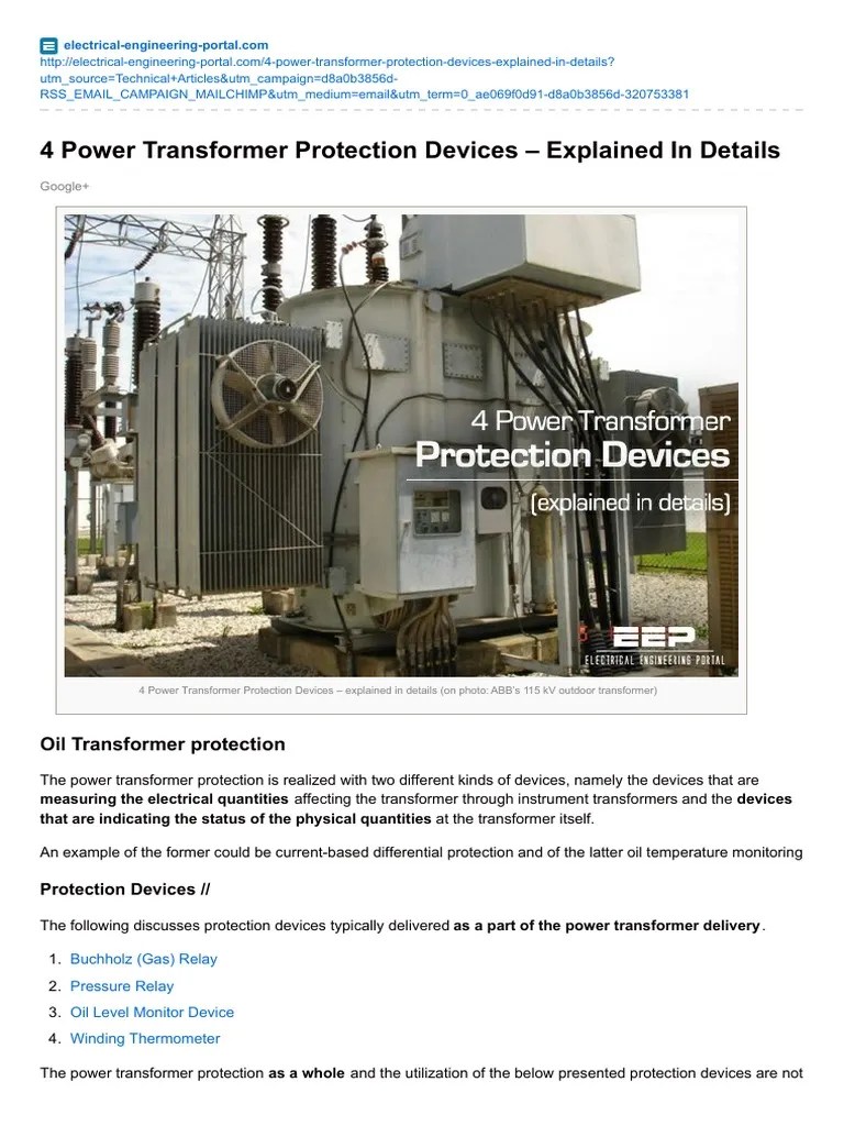 Power Transformer Protection Devices Transformer Thermometer