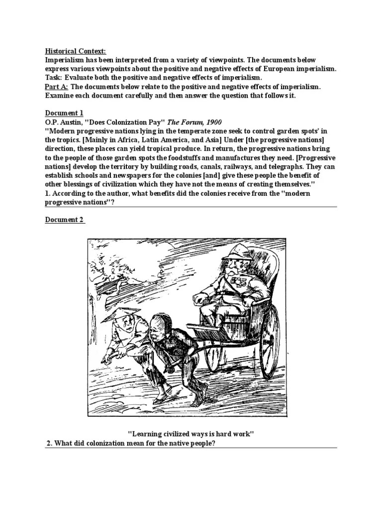 dbq imperialism Imperialism Colonialism