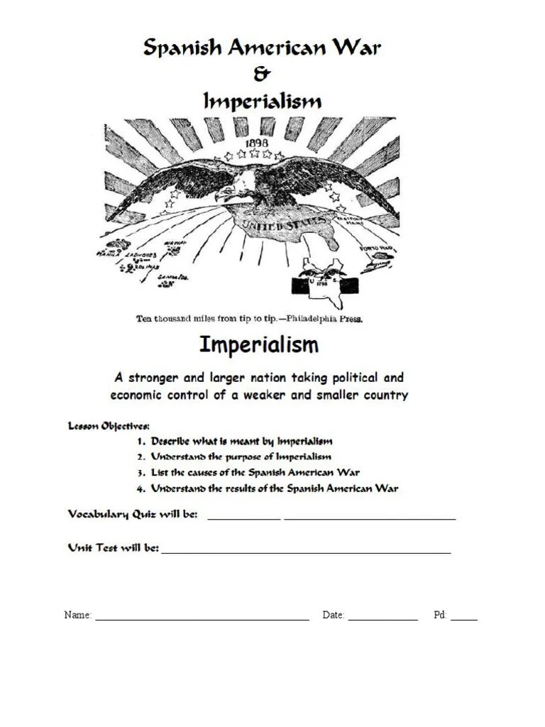 American Imperialism: World Leader Or Bully Worksheet Answers