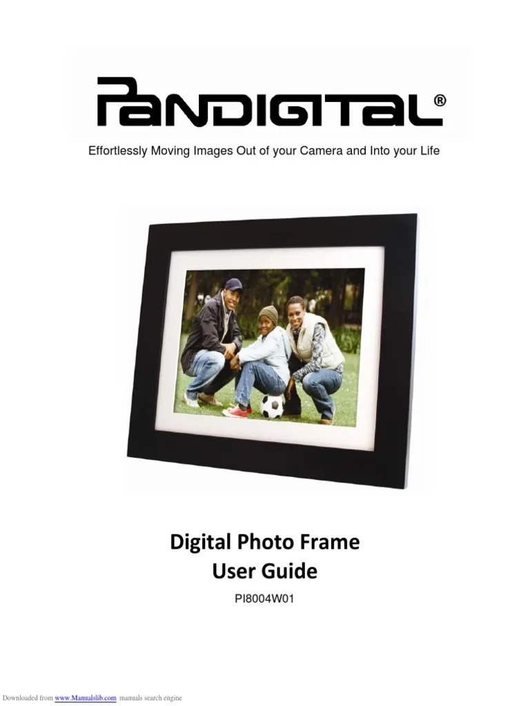 Pandigital Digital Photo Frame 8" PI8004W01B Download Free PDF
