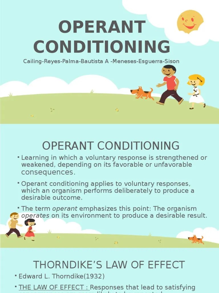 Operant Conditioning PDF Reinforcement Psychological Concepts