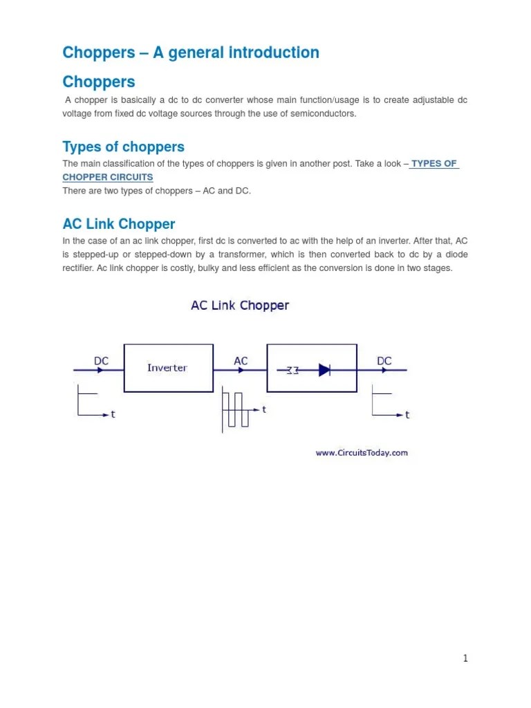 Types of Chopper Circuits.docx Direct Current Electrical Equipment
