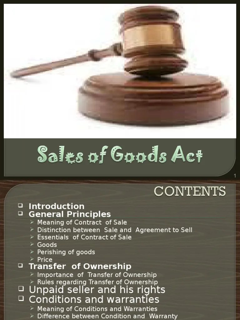 sales of goods act.ppt Sales Common Law