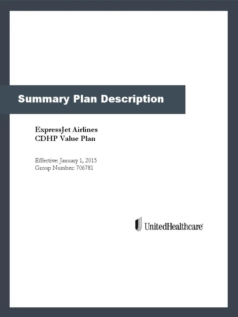 CDHPValue Summary Plan Description PDF Deductible Health Savings