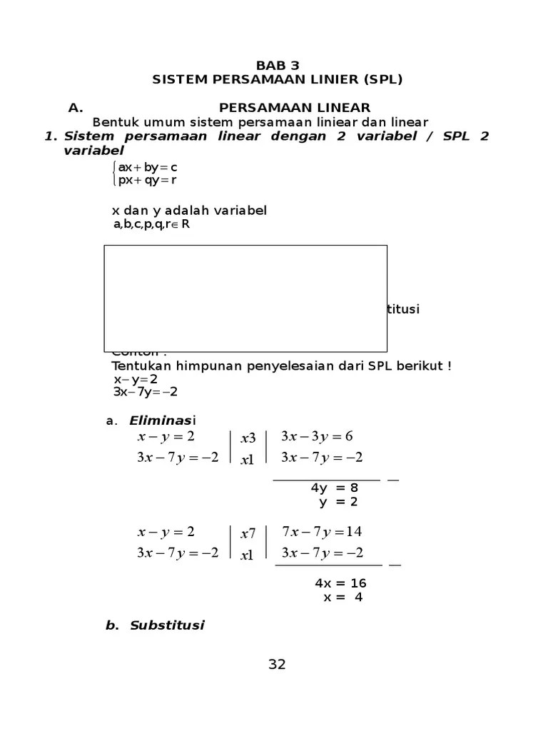 BAB 3 Sistem Persamaan Linier Fixs | PDF