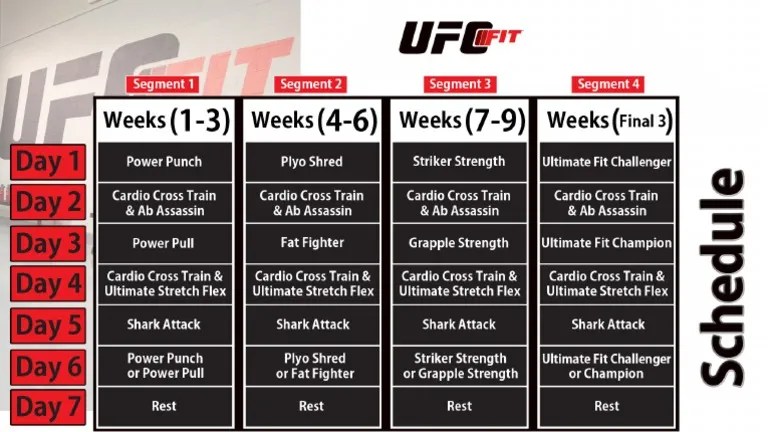 UFC Fit Workout Schedule