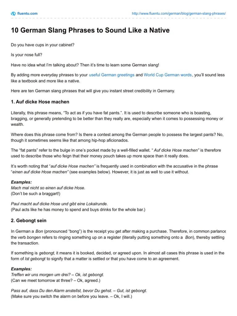 10 German Slang Phrases to Sound Like a Native Semiotics Linguistics