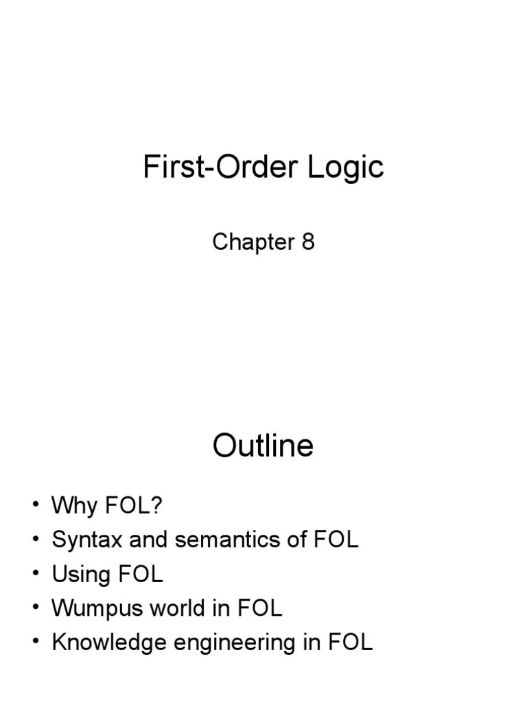 First Order Logic (Artificial Intelligence) PDF Interpretation