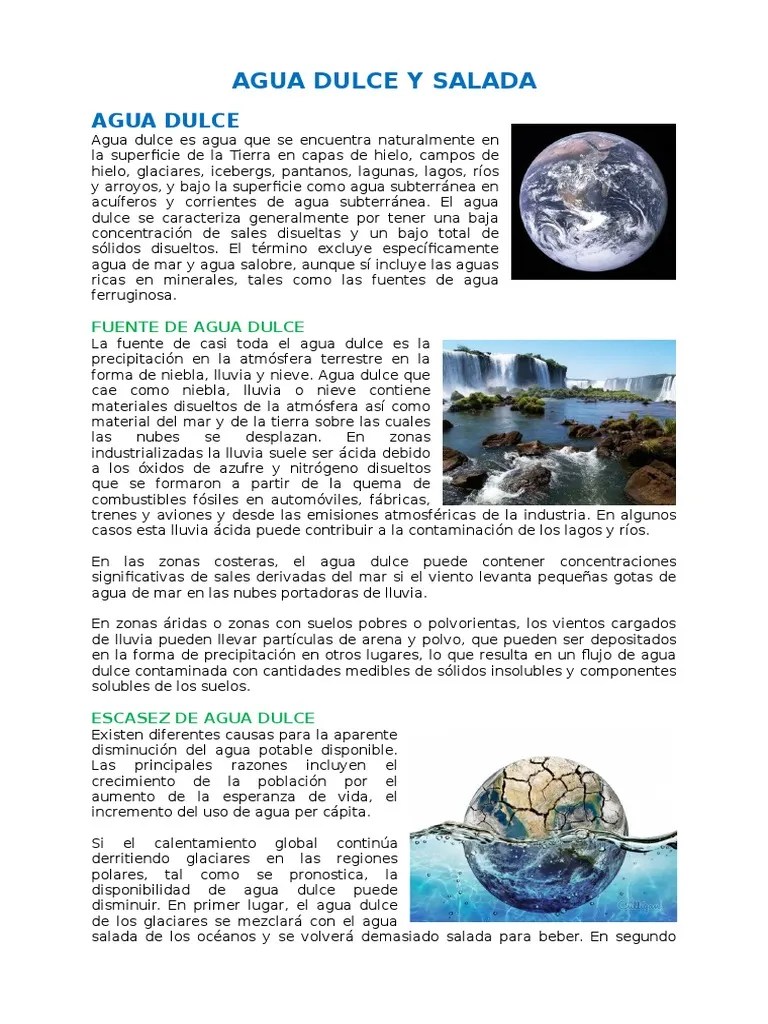 Agua Dulce y Salada Agua dulce Hidrología