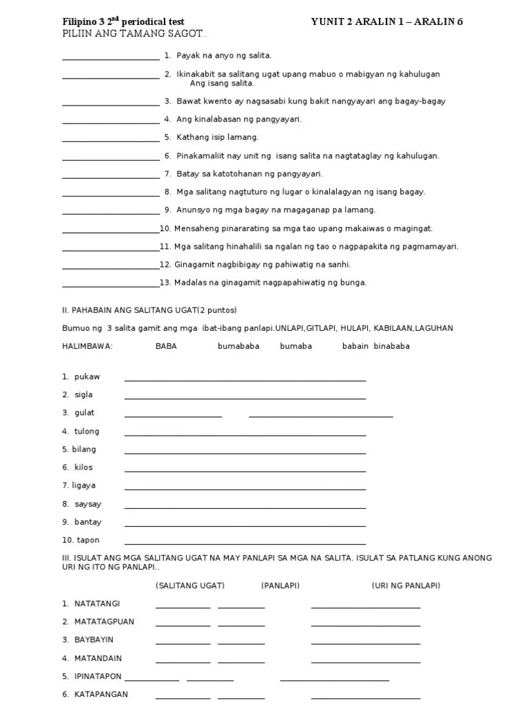 Uri Ng Panghalip Worksheet Grade Printable Worksheets And My XXX Hot Girl