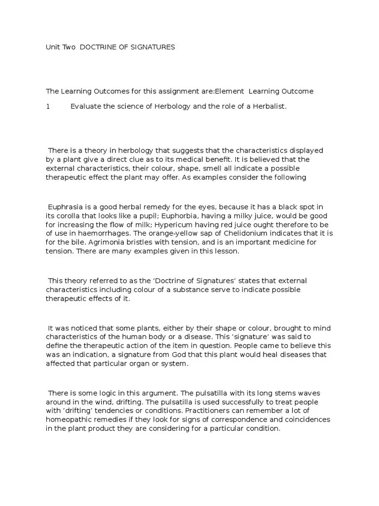 02 Doctrine of Signatures Coffee Leaf