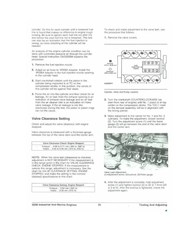 Calibracion Valvulas Motor c12 Caterpillar PDF Scribd