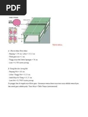 TENIS MEJA: A. Ukuran Meja Tenis Meja | PDF