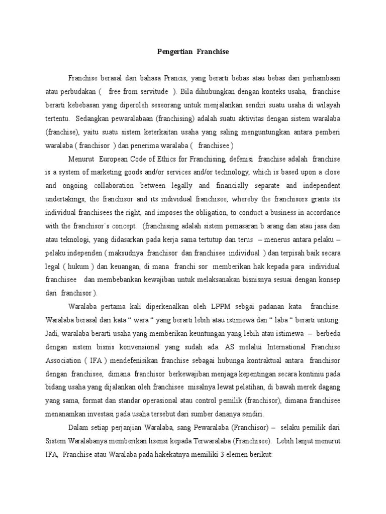 Pengertian Franchise | PDF