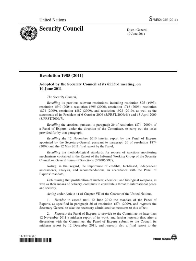 Security Council United Nations PDF International Relations