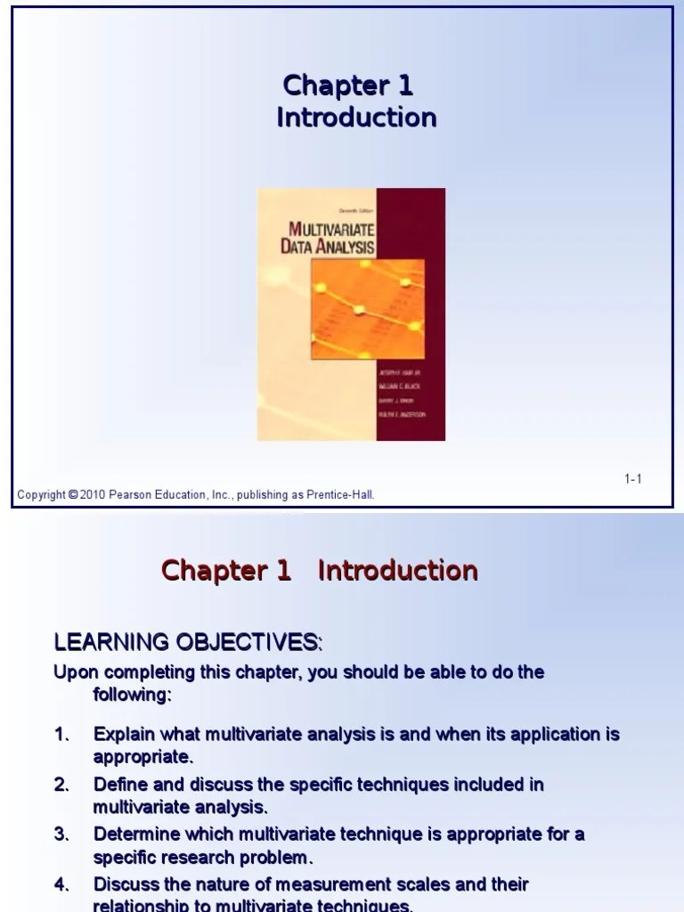 Multivariate Data Analysis Hair Chapter 01 US 7e PDF Statistical