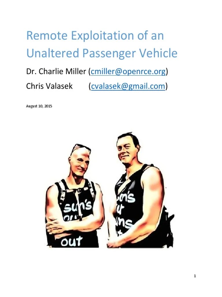 Remote Car Hacking PDF Wi Fi Computer Security