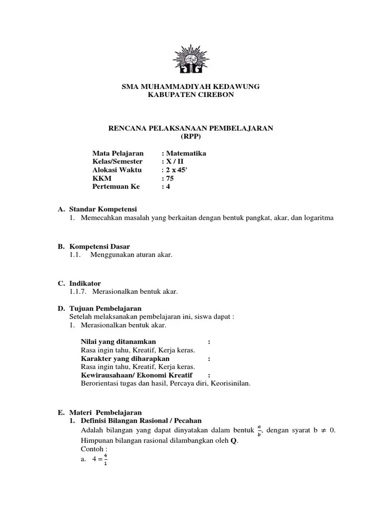 Pert 4 Merasionalkan Bentuk Akar | PDF