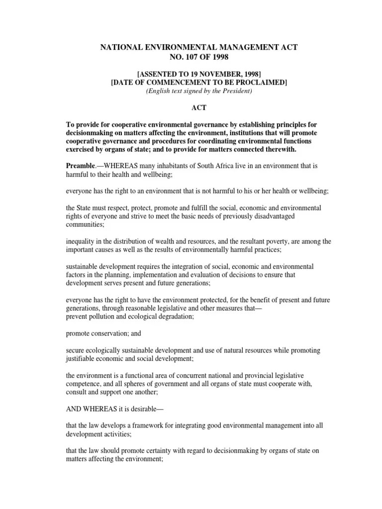 National Environmental Management Act PDF Committee Sustainability
