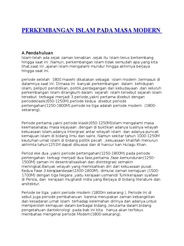 Perkembangan Islam Pada Masa Modern | PDF