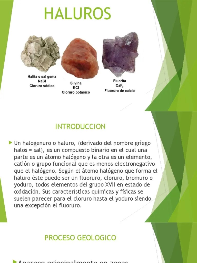 Haluros Sustancias quÃ­micas Compuestos quÃ­micos