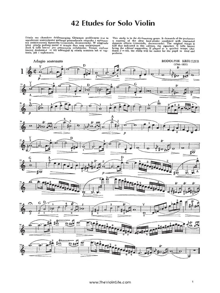 Kreutzer 42 Études For Violin PDF Music Theory Classical Music